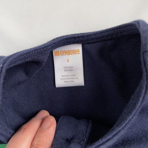 Gymboree Green And Navy Blue Mod Color Block Shift Dress Kids Size 5 - Picture 4 of 6